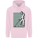 A Man Metal Detecting Detector Mens 80% Cotton Hoodie Light Pink