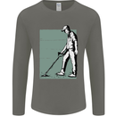 A Man Metal Detecting Detector Mens Long Sleeve T-Shirt Charcoal