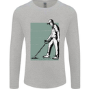 A Man Metal Detecting Detector Mens Long Sleeve T-Shirt Sports Grey