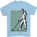 A Man Metal Detecting Detector Mens T-Shirt 100% Cotton Light Blue