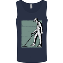 A Man Metal Detecting Detector Mens Vest Tank Top Navy Blue