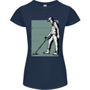 A Man Metal Detecting Detector Womens Petite Cut T-Shirt Navy Blue