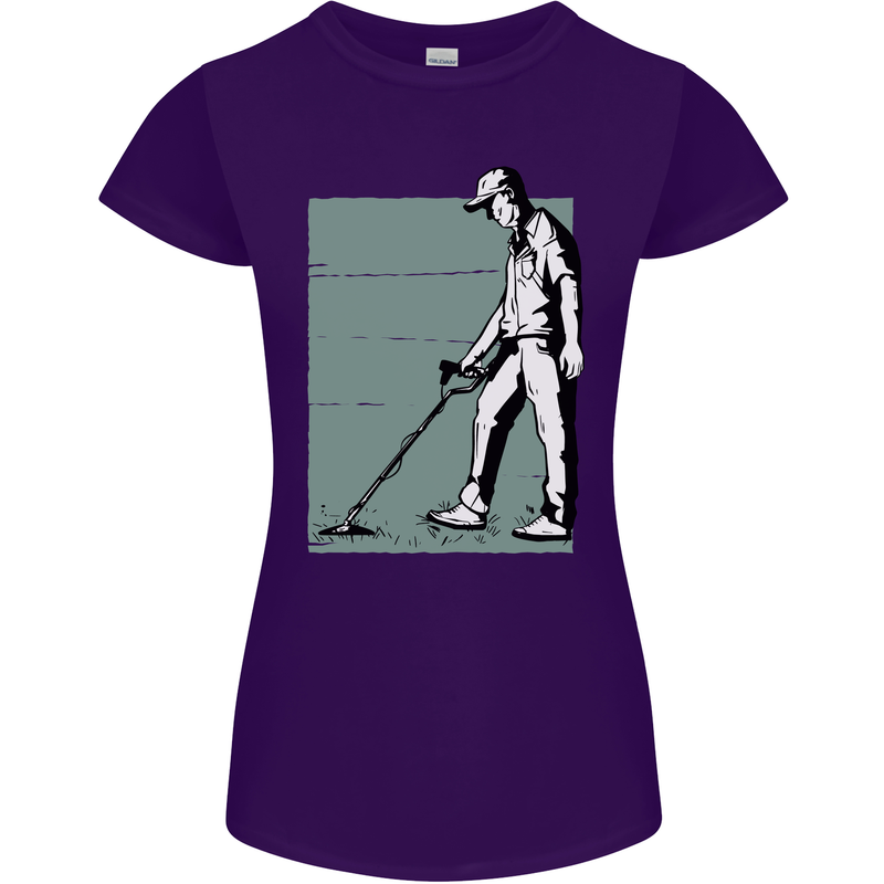 A Man Metal Detecting Detector Womens Petite Cut T-Shirt Purple