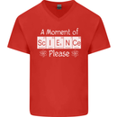 A Moment of Science Please Funny Geek Mens V-Neck Cotton T-Shirt Red
