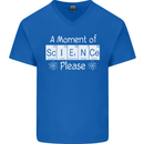 A Moment of Science Please Funny Geek Mens V-Neck Cotton T-Shirt Royal Blue