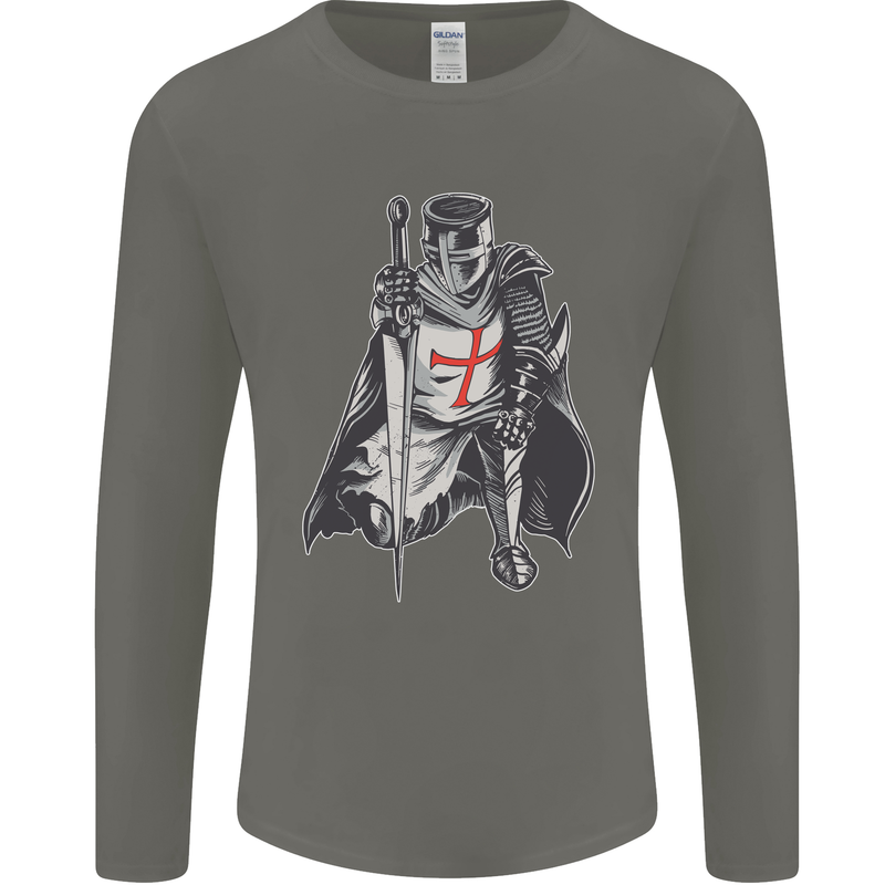 A Nights Templar St. George's Day England Mens Long Sleeve T-Shirt Charcoal
