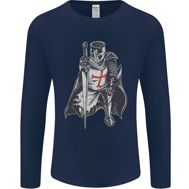A Nights Templar St. George's Day England Mens Long Sleeve T-Shirt Navy Blue
