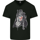 A Nights Templar St. George's Day England Mens V-Neck Cotton T-Shirt Black