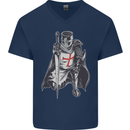 A Nights Templar St. George's Day England Mens V-Neck Cotton T-Shirt Navy Blue