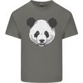 A Panda Bear Face Mens Cotton T-Shirt Tee Top Charcoal