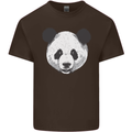 A Panda Bear Face Mens Cotton T-Shirt Tee Top Dark Chocolate