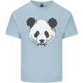 A Panda Bear Face Mens Cotton T-Shirt Tee Top Light Blue