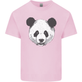 A Panda Bear Face Mens Cotton T-Shirt Tee Top Light Pink