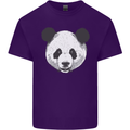A Panda Bear Face Mens Cotton T-Shirt Tee Top Purple