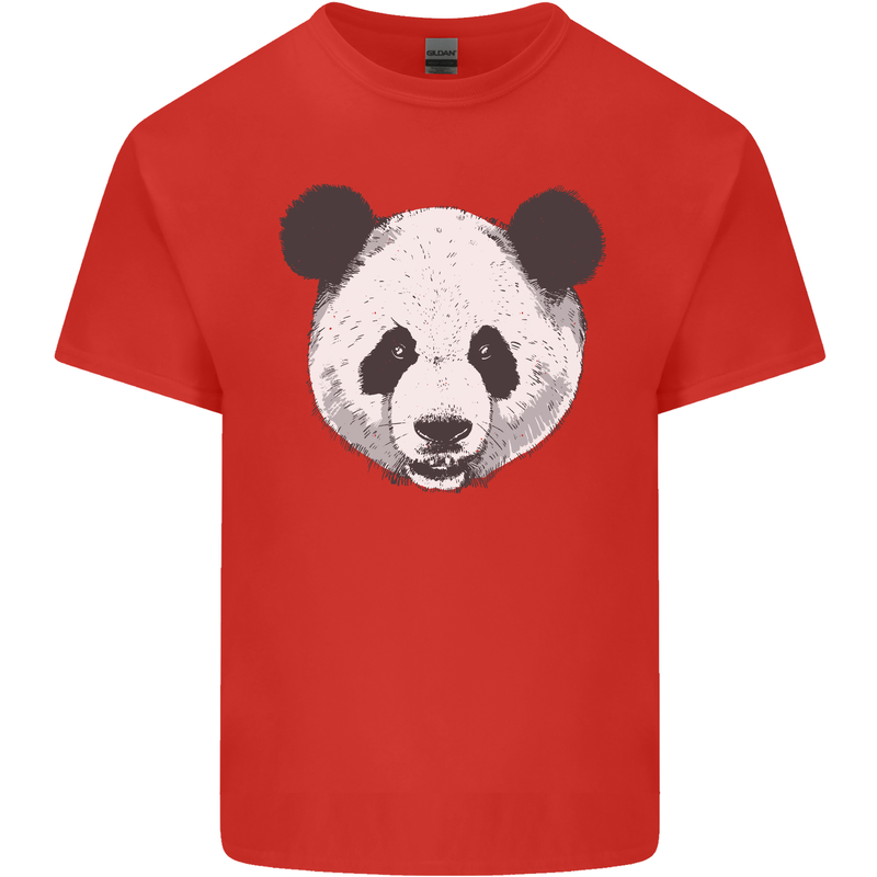A Panda Bear Face Mens Cotton T-Shirt Tee Top Red