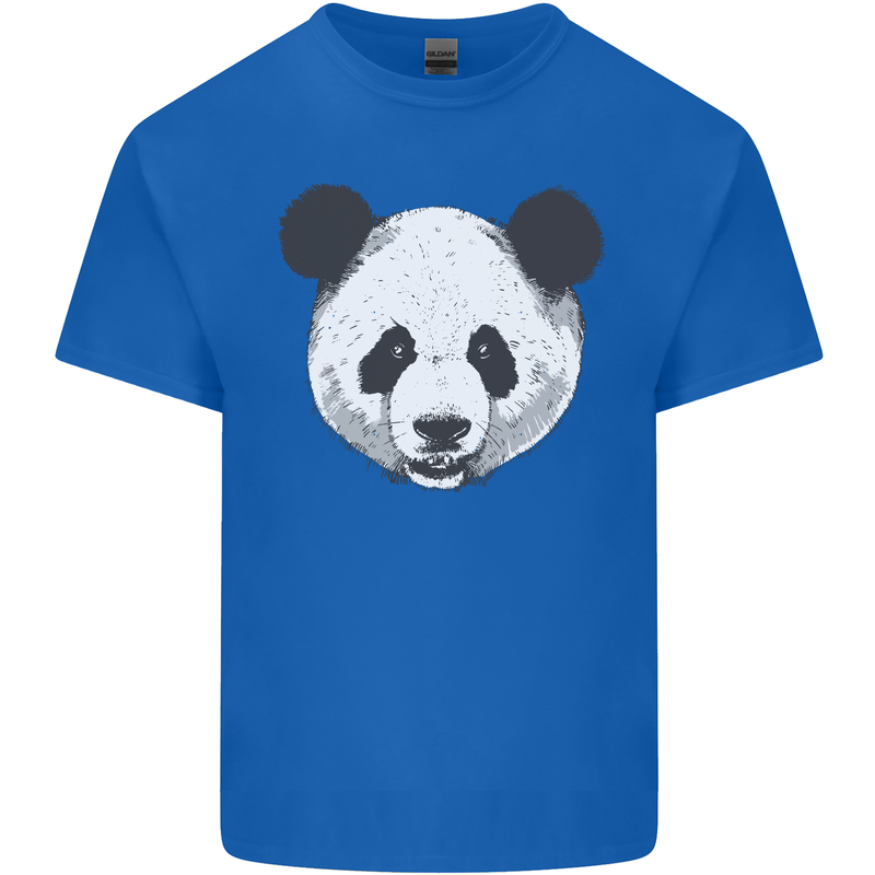 A Panda Bear Face Mens Cotton T-Shirt Tee Top Royal Blue