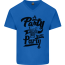 A Party Without Beer Alcohol Funny Beer Gin Mens V-Neck Cotton T-Shirt Royal Blue