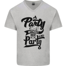 A Party Without Beer Alcohol Funny Beer Gin Mens V-Neck Cotton T-Shirt Sports Grey