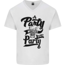 A Party Without Beer Alcohol Funny Beer Gin Mens V-Neck Cotton T-Shirt White