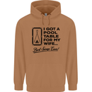 A Pool Cue for My Wife Best Swap Ever! Mens 80% Cotton Hoodie Caramel Latte
