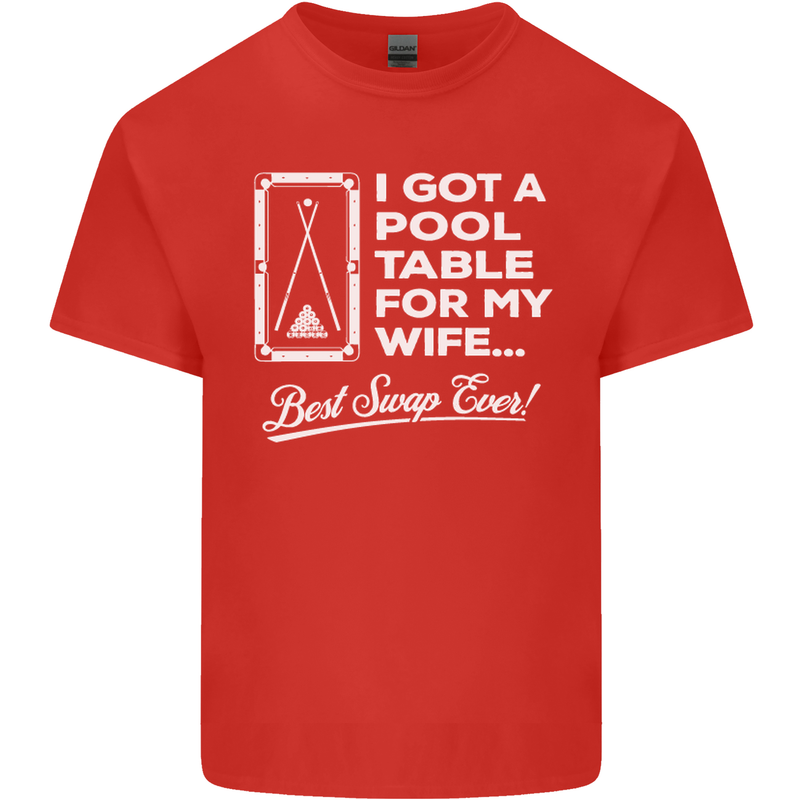 A Pool Cue for My Wife Best Swap Ever! Mens Cotton T-Shirt Tee Top Red