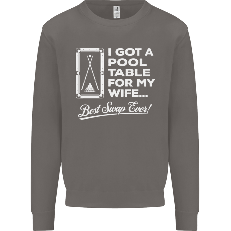 A Pool Cue for My Wife Best Swap Ever! Mens Sweatshirt Jumper Charcoal