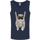 A Pug in a Baby Harness Funny Dog Mens Vest Tank Top Navy Blue