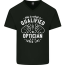 A Qualified Optician Looks Like Mens V-Neck Cotton T-Shirt Black