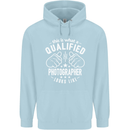 A Qualified Photographer Looks Like Mens 80% Cotton Hoodie Light Blue