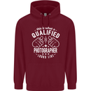 A Qualified Photographer Looks Like Mens 80% Cotton Hoodie Maroon