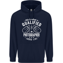 A Qualified Photographer Looks Like Mens 80% Cotton Hoodie Navy Blue