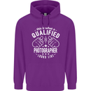 A Qualified Photographer Looks Like Mens 80% Cotton Hoodie Purple