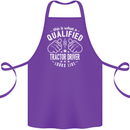 A Qualified Tractor Driver Looks Like Cotton Apron 100% Organic Purple