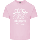 A Qualified Tractor Driver Looks Like Mens Cotton T-Shirt Tee Top Light Pink