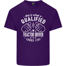 A Qualified Tractor Driver Looks Like Mens Cotton T-Shirt Tee Top Purple