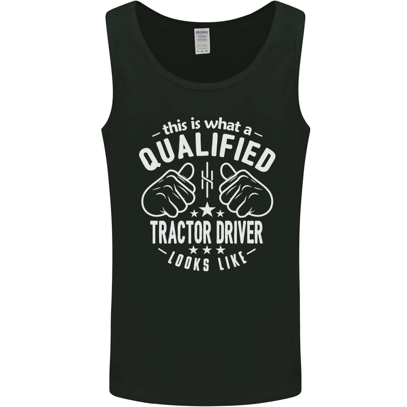 A Qualified Tractor Driver Looks Like Mens Vest Tank Top Black