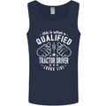 A Qualified Tractor Driver Looks Like Mens Vest Tank Top Navy Blue