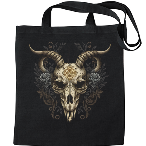 A Ram Skull Gothic Goth Heavy Metal Rock Mens Womens Kids Unisex Black Tote Bag