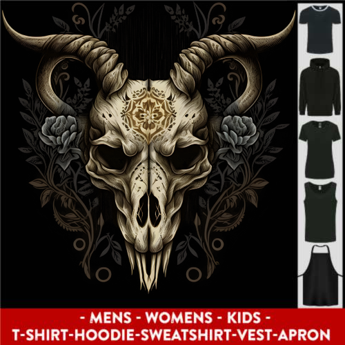 A Ram Skull Gothic Goth Heavy Metal Rock Mens Womens Kids Unisex Main Image