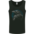 A Raven in Viking Symbols Text Valhalla Mens Vest Tank Top Black