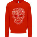 A Skull Made with Bicycles Cyclist Cycling Mens Sweatshirt Jumper Bright Red