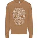 A Skull Made with Bicycles Cyclist Cycling Mens Sweatshirt Jumper Caramel Latte