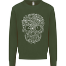 A Skull Made with Bicycles Cyclist Cycling Mens Sweatshirt Jumper Forest Green