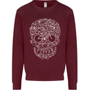 A Skull Made with Bicycles Cyclist Cycling Mens Sweatshirt Jumper Maroon