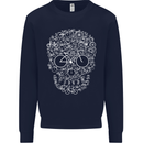 A Skull Made with Bicycles Cyclist Cycling Mens Sweatshirt Jumper Navy Blue