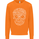A Skull Made with Bicycles Cyclist Cycling Mens Sweatshirt Jumper Orange