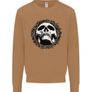 A Skull in Thorns Gothic Christ Jesus Mens Sweatshirt Jumper Caramel Latte