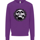 A Skull in Thorns Gothic Christ Jesus Mens Sweatshirt Jumper Purple