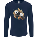 A Sleeping Panda Bear Ecology Animals Mens Long Sleeve T-Shirt Navy Blue