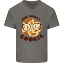 A Smart Cookie Funny Food Nerd Geek Maths Mens V-Neck Cotton T-Shirt Charcoal